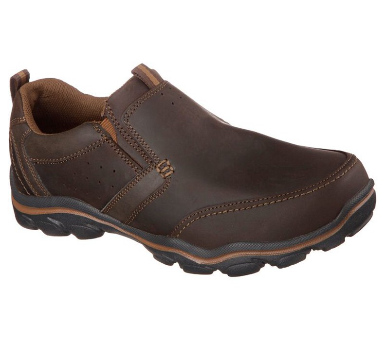 Skechers Relaxed Fit: Montz - Devent - Mens Slip On Shoes Dark Brown [AU-IF5603]